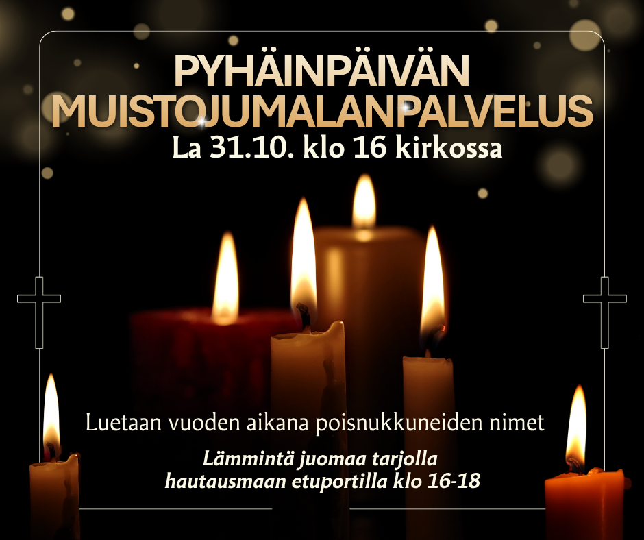 kynttilöitä ja tekstiä