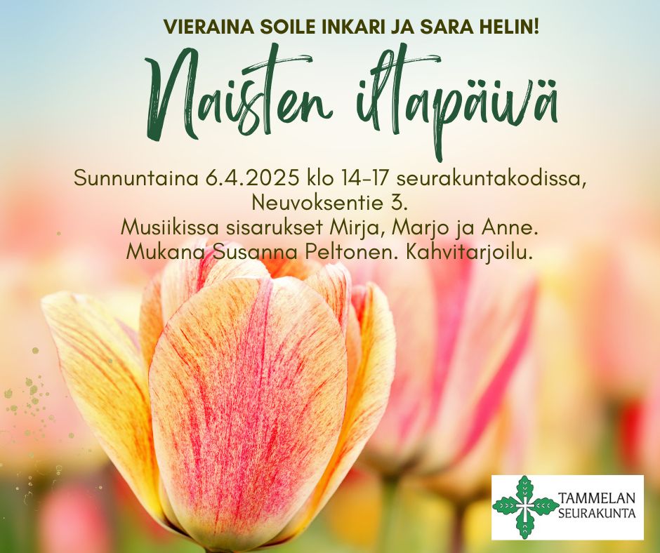 Pinkkejä tulppaaneja Naisten iltapäivän mainoksessa.